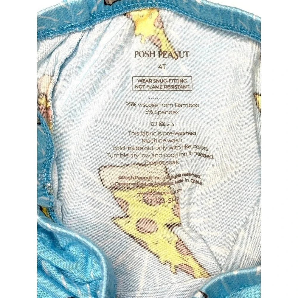 Posh Peanut Bamboo Hot & Ready Pizza Blue Pajama Pant Set‎ 4T Whimsygoth Fantasy